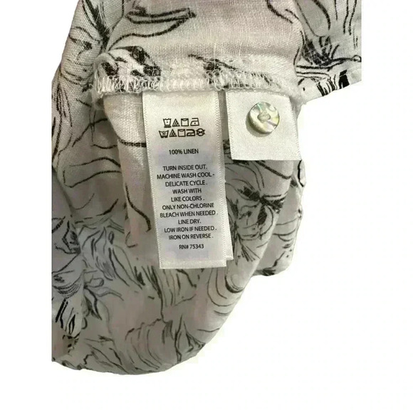 Joie Linen White and Black Button Up  Blouse Size 2X, New With Tags - Picture 6 of 7